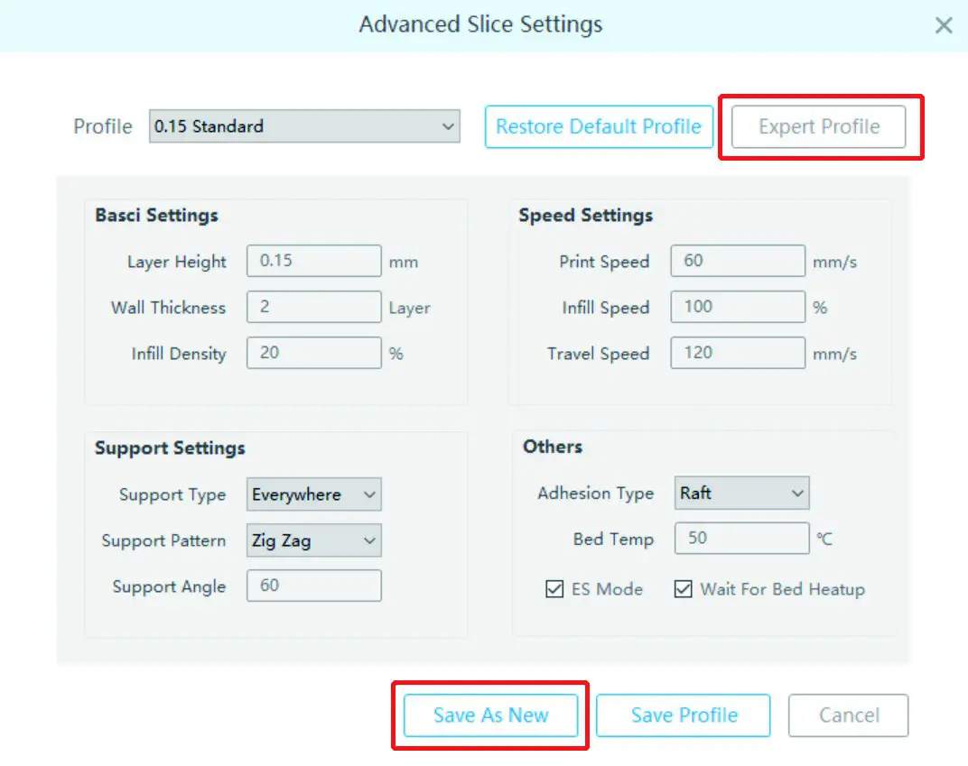 IME3D X PRINT Smart 3D Printer - Slice settings 2