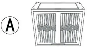 FUIN F02006 2 Door Brown Accent Storage Cabinet with Mirrored Front - icon