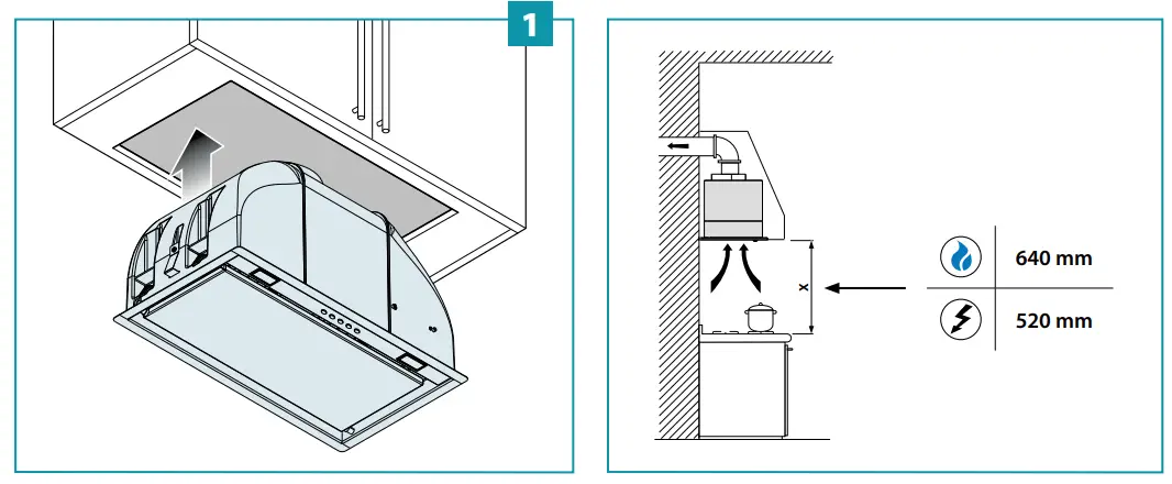 falmec Built In Max Evo 50 T600 White Hood Built - fig 2