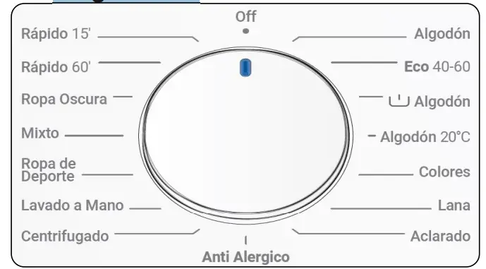 DAEWOO WM812T1WU1ES Washing Machine - Program Dial