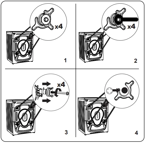 DAEWOO WM812T1WU1ES Washing Machine - Removing the Transit Bolts