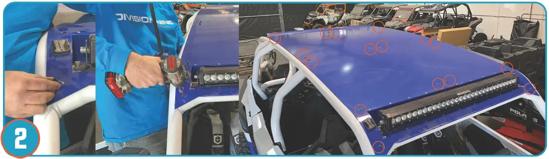 PRO ARMOR P2112R137 Polaris RZR MP Cage System Roof-fig-2