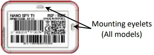 JRI Nano SPY Wireless Mini Data loggers - Mounting eyelets