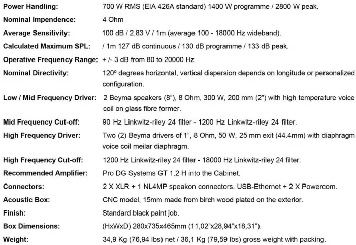 PRO DG SYSTEMS GTA 2X8 2-Way Self Powered Line Array System-FIG20