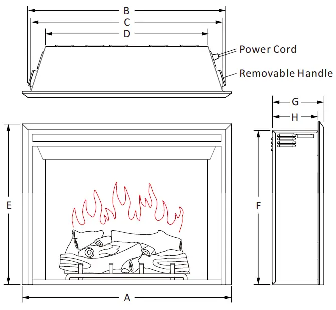 PuraFlame-HM45D-Ventless-Electric-Fireplace-Insert-fig- (2)