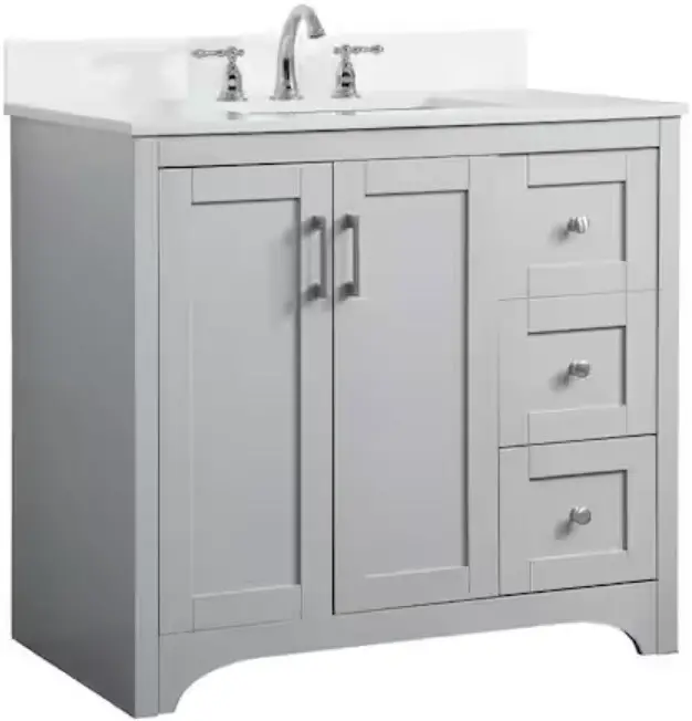 HOME DECORATORS COLLECTION 21038-VS37EW-ST Nova 37 Inch Single Vanity