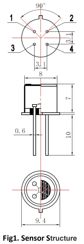 Winsen MP801 Air Quality Gas Sensor - Sensor Structure