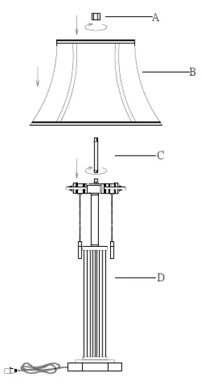 ETHAN ALLEN 096091 Aubrey Glass Table Lamp fig-1