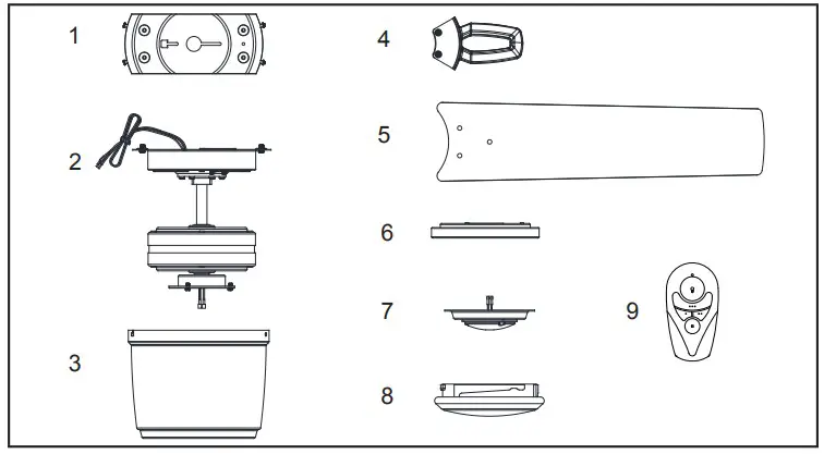 PROGRESS LIGHTING P250099 Bexar 54 In Brushed Nickel LED Indoor Flush Mount Ceiling Fan - fig 1