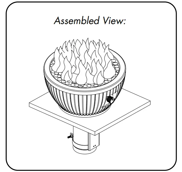 Broyhill GAT17002BL Tabletop Gas Firebowl - List 11