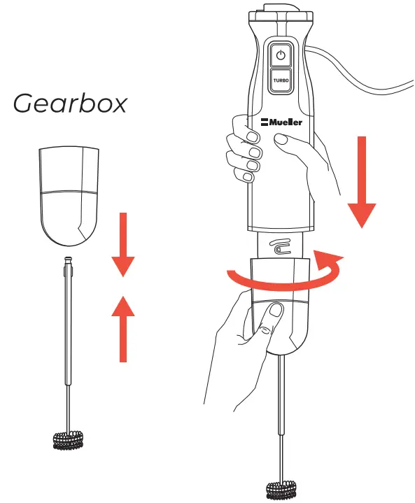 Mueller MLR010001N Ultra Stick Hand Blender - Milk Frother Attachment