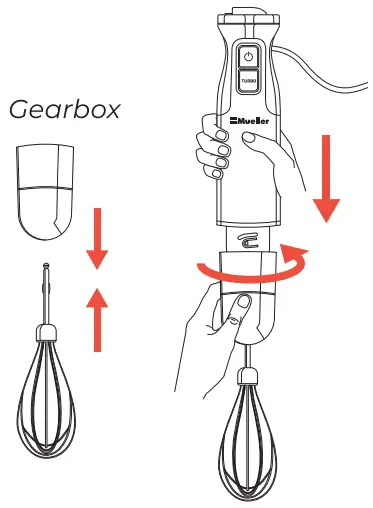 Mueller MLR010001N Ultra Stick Hand Blender - Whisk Attachment