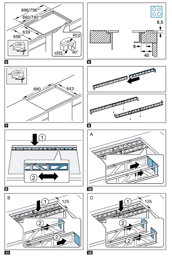 NEFF Z92WWY8X2 Installation Kit For Hob And Downdraft Extractor fig-2