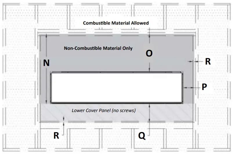 KOZY HEAT Callaway 72 Direct Vent Fireplace - Finishing Clearances