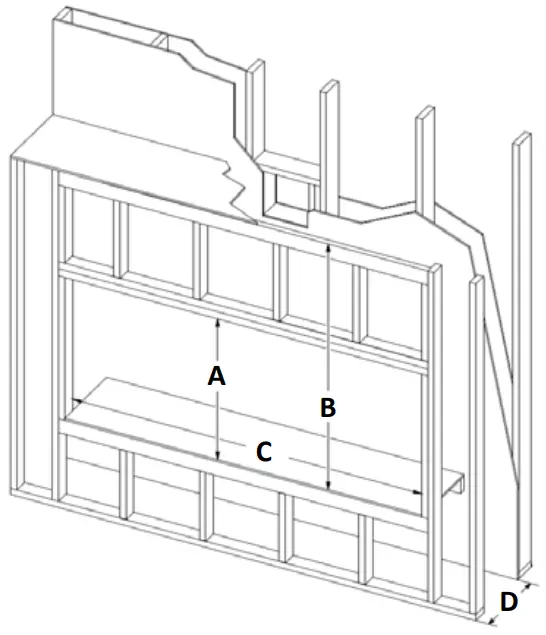 KOZY HEAT Callaway 72 Direct Vent Fireplace - Framing Opening 1