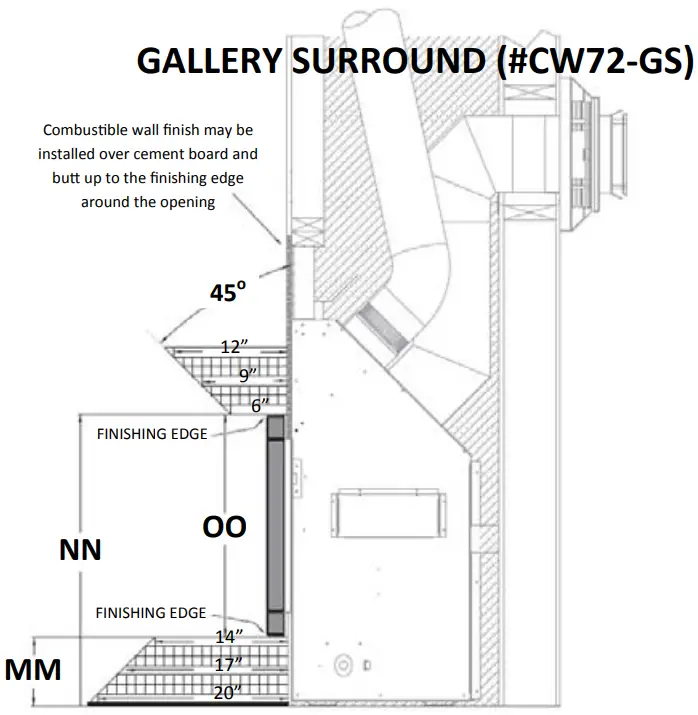 KOZY HEAT Callaway 72 Direct Vent Fireplace - GALLERY SURROUND