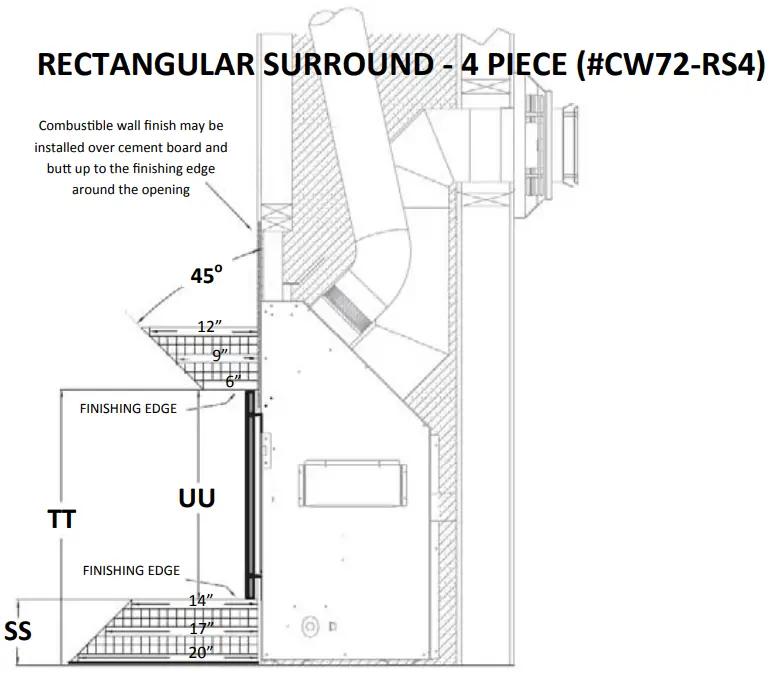 KOZY HEAT Callaway 72 Direct Vent Fireplace - RECTANGULAR SURROUND 2