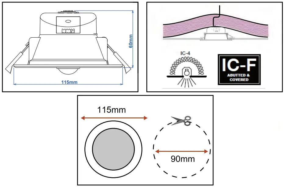 MARTEC Lighting TLZD3459WDS Zone 9W PIR Motion Sensor Tricolour LED Downlight - ELECTRICAL CONTRACTOR