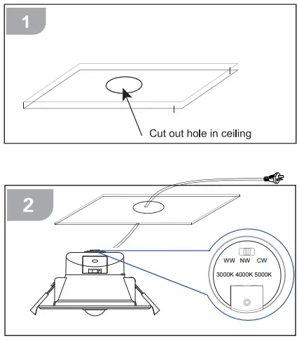 MARTEC Lighting TLZD3459WDS Zone 9W PIR Motion Sensor Tricolour LED Downlight - Figure 1
