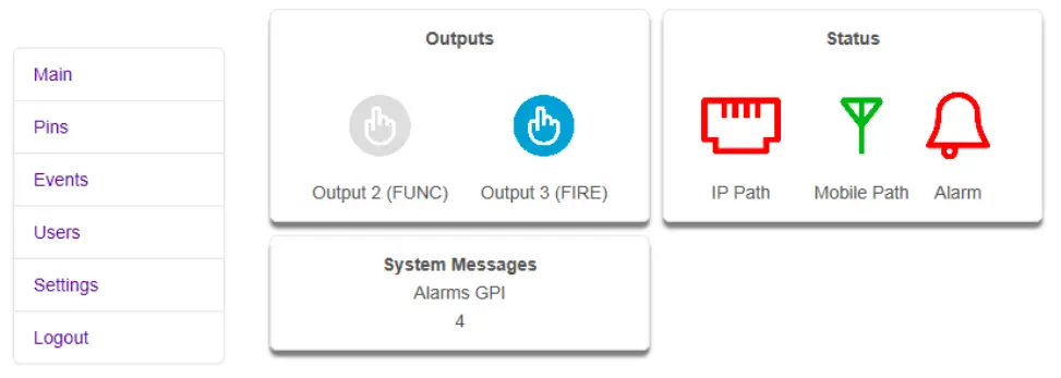 ARITECH UC140 UltraSync Communicator - Main Status Display