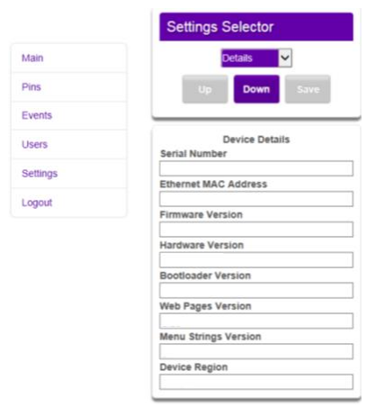 ARITECH UC140 UltraSync Communicator - Settings menu