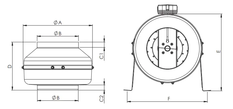 BVN BDTX 100 AC Centrifugalc In Line Duct Fans -Feature