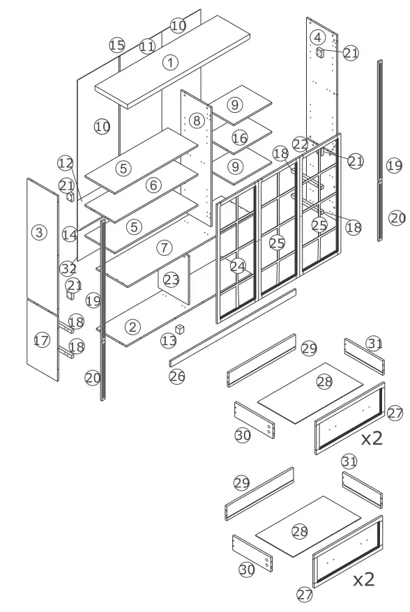 FUFU GAGA KF020315 01 Contemporary Modern White Pantry - Box 1