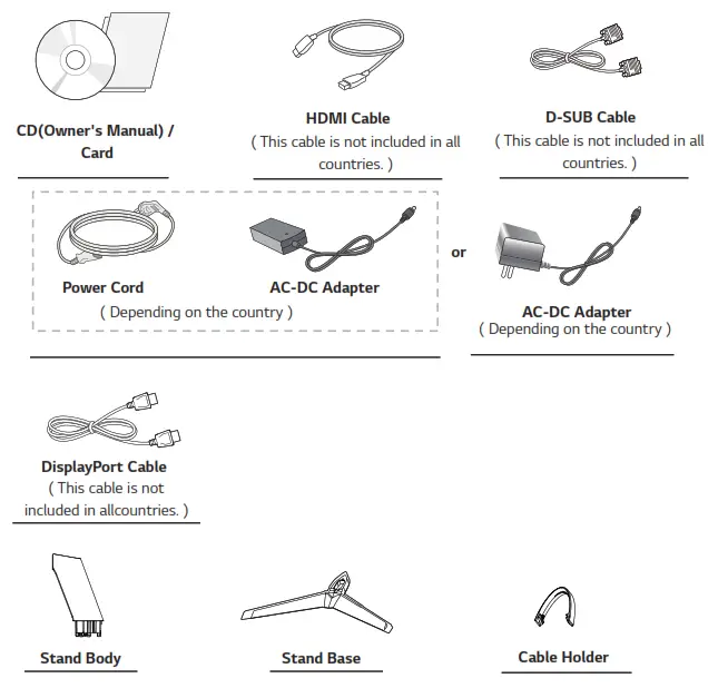 LG 24MP59G IPS LED Monitor - Product Components