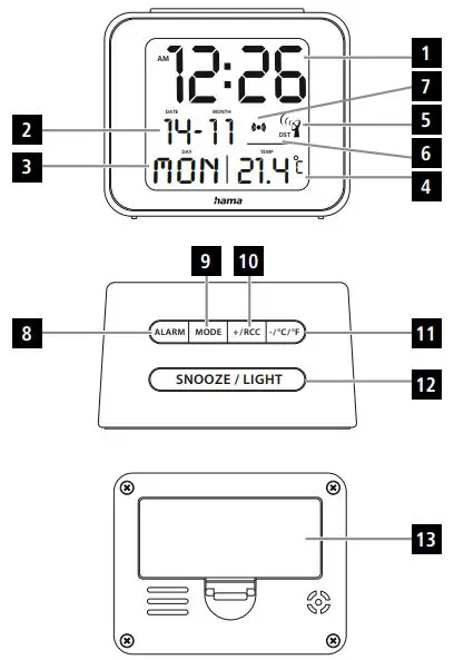 hama-00186304-Radio-Controlled-Alarm-Clock-fig-1