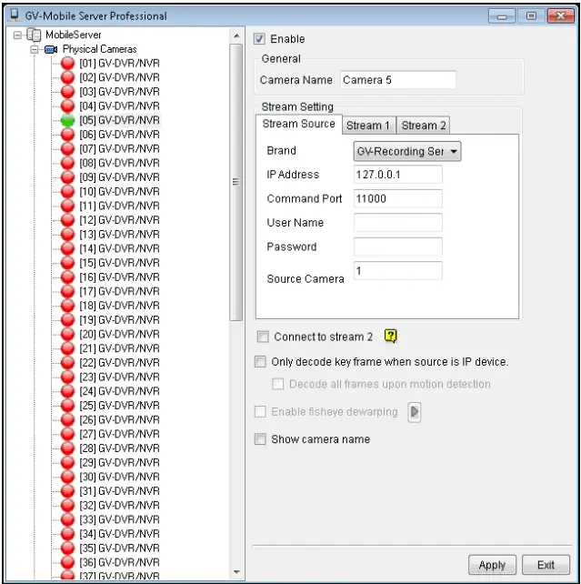Connecting with GV-Mobile Server