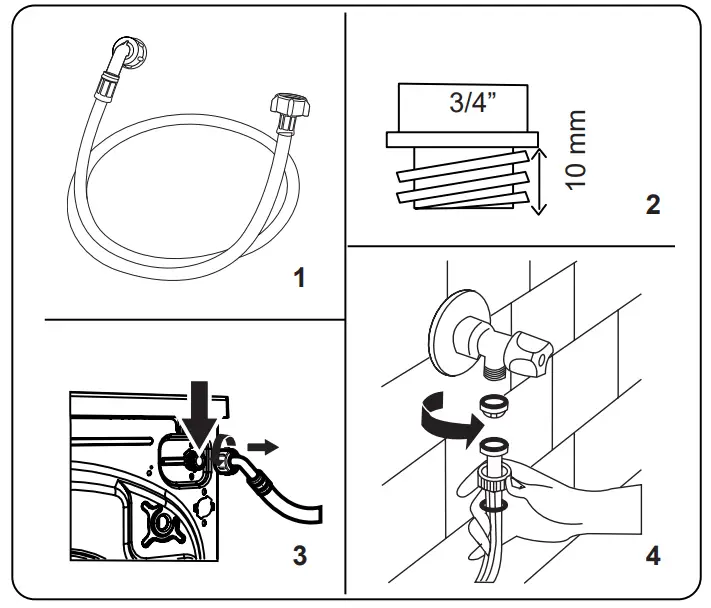 DAEWOO WM814T2WB2ES Washing Machine - Hose Connection
