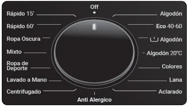 DAEWOO WM814T2WB2ES Washing Machine - Program Dial