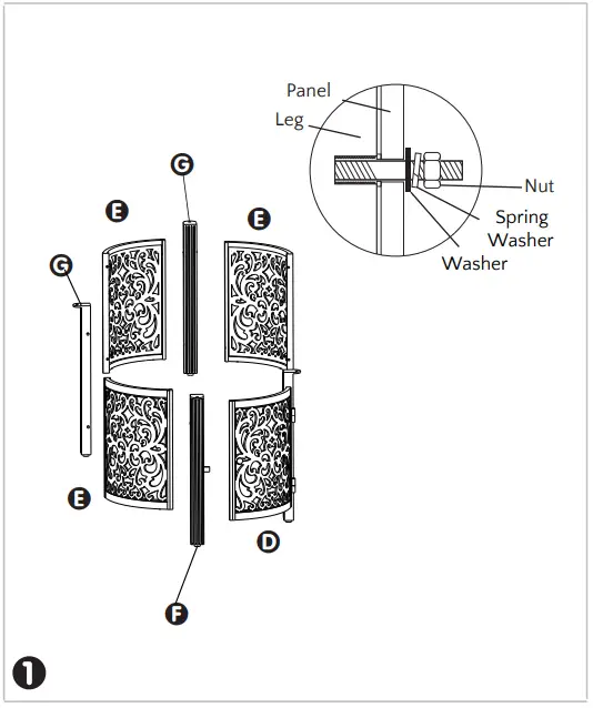 Fire Sense 63689-NG Jackson Round Aluminum Fire Pit - Assemble 1