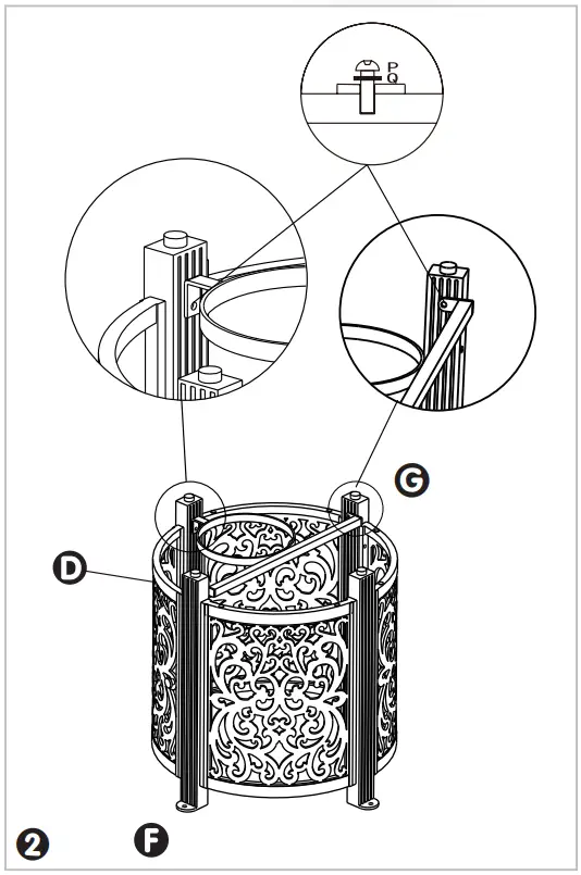 Fire Sense 63689-NG Jackson Round Aluminum Fire Pit - Assemble 2