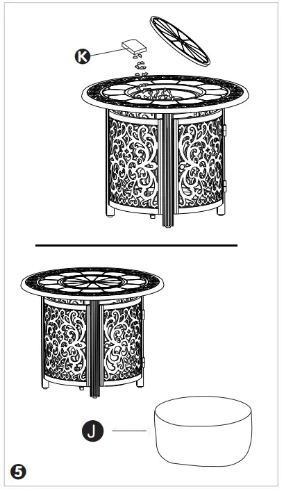 Fire Sense 63689-NG Jackson Round Aluminum Fire Pit - Assemble 5