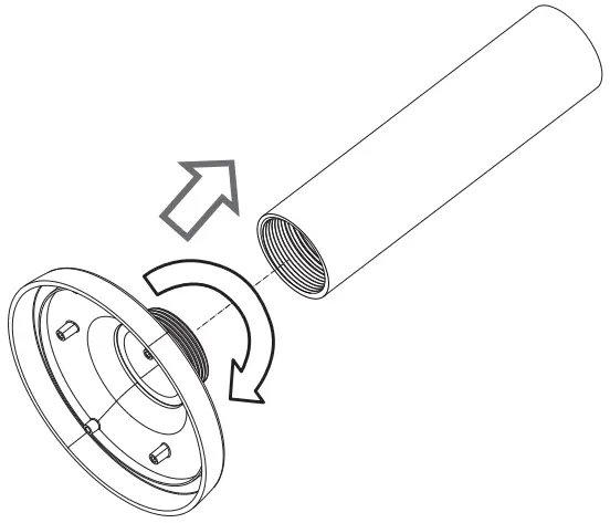 Hanwha Techwin SBP 301HM5 Series Hanging Mount Adaptor - fix the Pipe