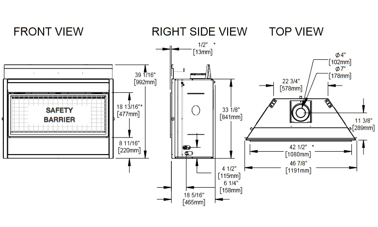 NAPOLEON BL36NTEA1 Ascent Pro Series Electronic Ignition Direct Vent Gas Fireplace- BL46