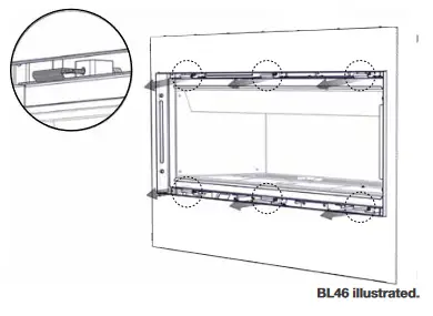 NAPOLEON BL36NTEA1 Ascent Pro Series Electronic Ignition Direct Vent Gas Fireplace - clearances around 2