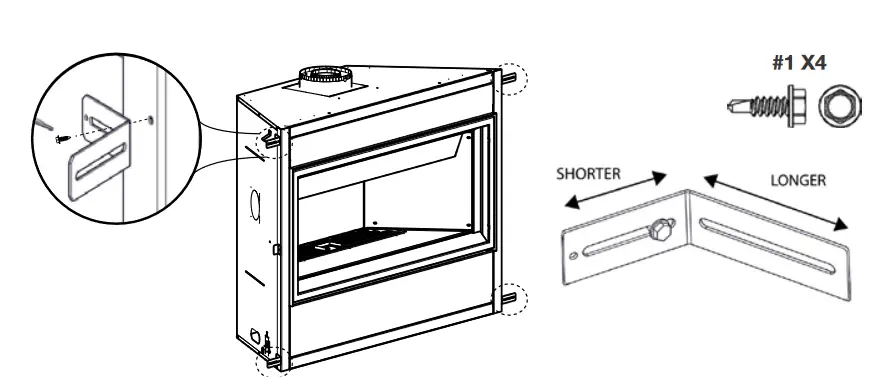 NAPOLEON BL36NTEA1 Ascent Pro Series Electronic Ignition Direct Vent Gas Fireplace - nailing tab