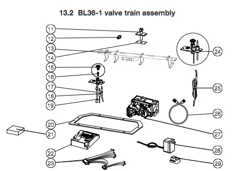 NAPOLEON BL36NTEA1 Ascent Pro Series Electronic Ignition Direct Vent Gas Fireplace - replacement parts 2