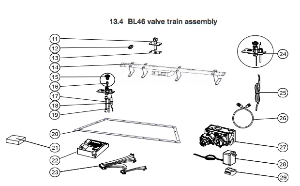 NAPOLEON BL36NTEA1 Ascent Pro Series Electronic Ignition Direct Vent Gas Fireplace - replacement parts 4