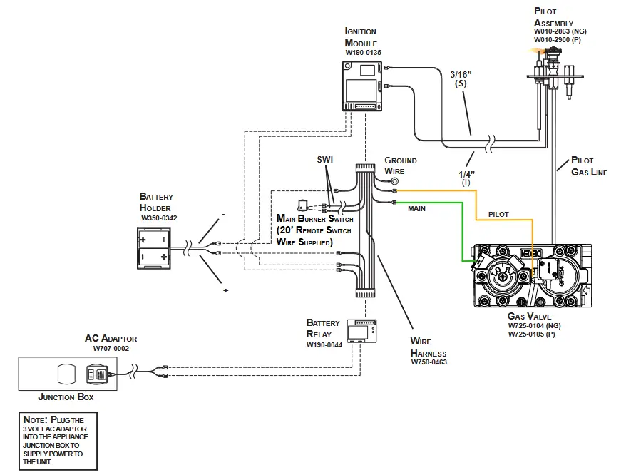 NAPOLEON BL36NTEA1 Ascent Pro Series Electronic Ignition Direct Vent Gas Fireplace - wall switch