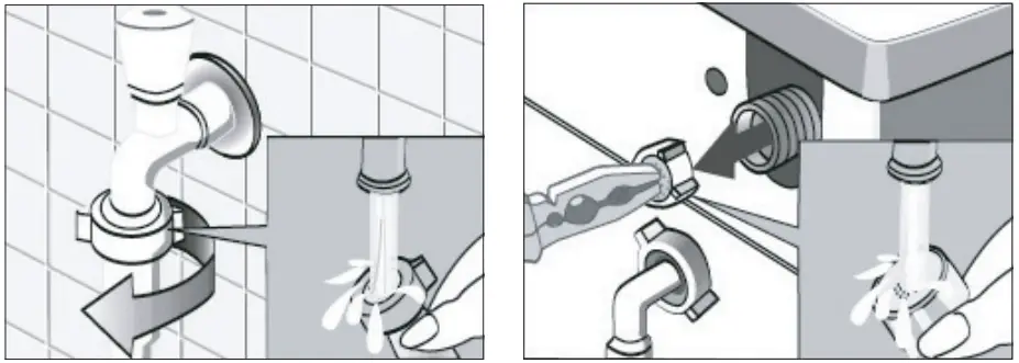 Esatto EFLW10W Front Load Washing Machine - CLEANING THE INLET FILTER