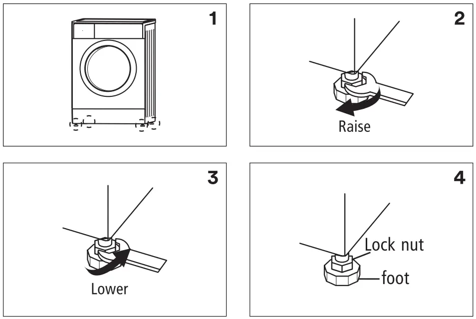 Esatto EFLW10W Front Load Washing Machine - LEVEL ADJUSTING