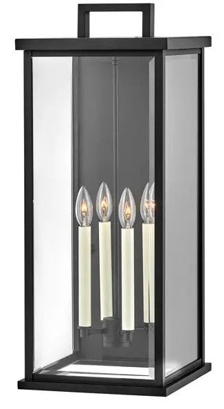 Maxax MX7002-W2BK Montpelier 2-Light Black 12.25 in. H Dusk to Dawn Hardwired Outdoor Wall Lantern Sconce