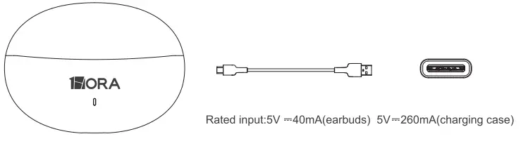 HORA AUT205 Bluetooth Wireless Headset - charging box