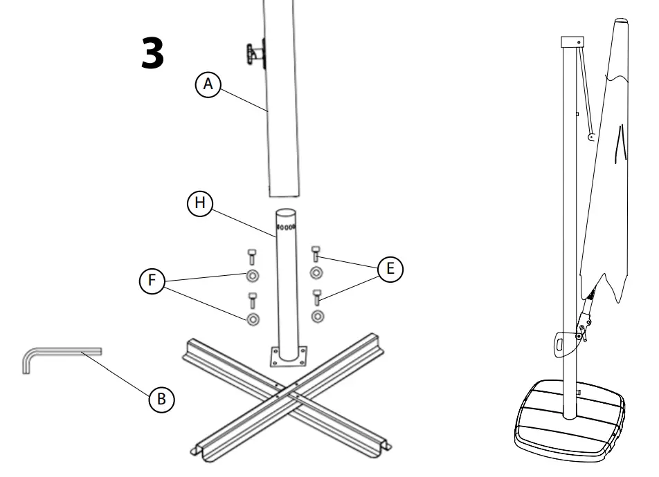 KETTLER PLD33 3 3m LED Free Arm Parasol - fig3