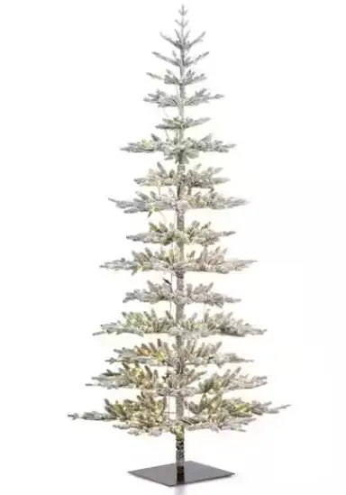 glitzhome-2014600095-9ft-Deluxe-Pre-Lit-Flocked-Pine-Artificial-Christmas-Tree-product-imagee