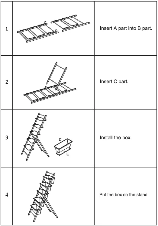 Alpulon-ZY1C0340-5-Tier-Green-Plastic-Vertical-Planter-Box-Elevated-Raised-Bed-fig-2