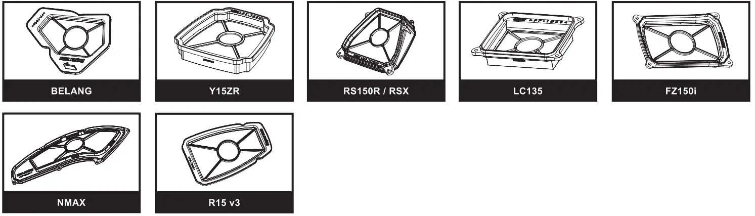 uma racing FZ150i Air Filter Kit - fig 1